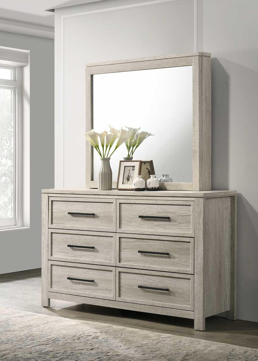 QUEEN BED-DRESSER-MIRROR view 6