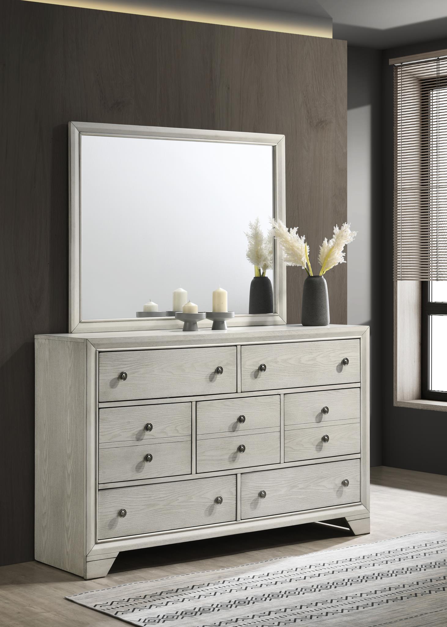 ANTIQUE WHITE OAK MIRROR view 2