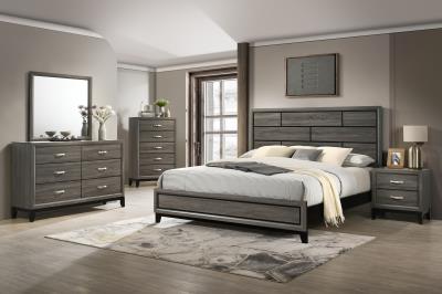 KING BED FRAME - DRESSER - MIRROR - CHEST - NIGHTSTAND