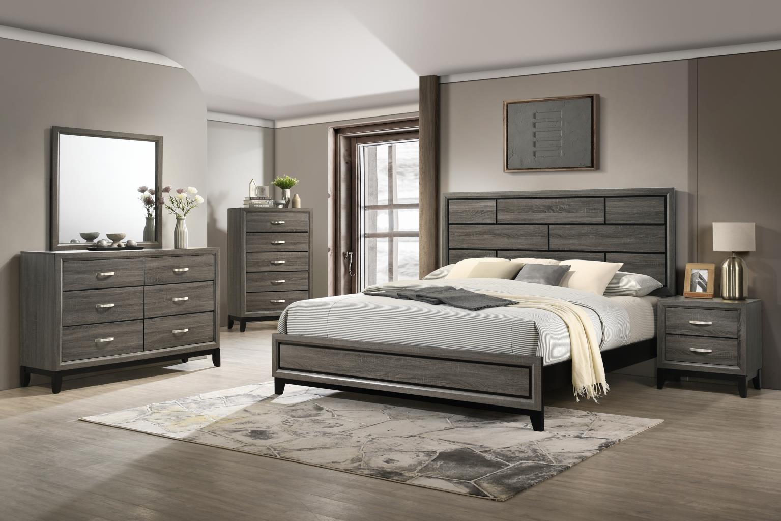 KING BED FRAME - DRESSER - MIRROR - CHEST - NIGHTSTAND view 2