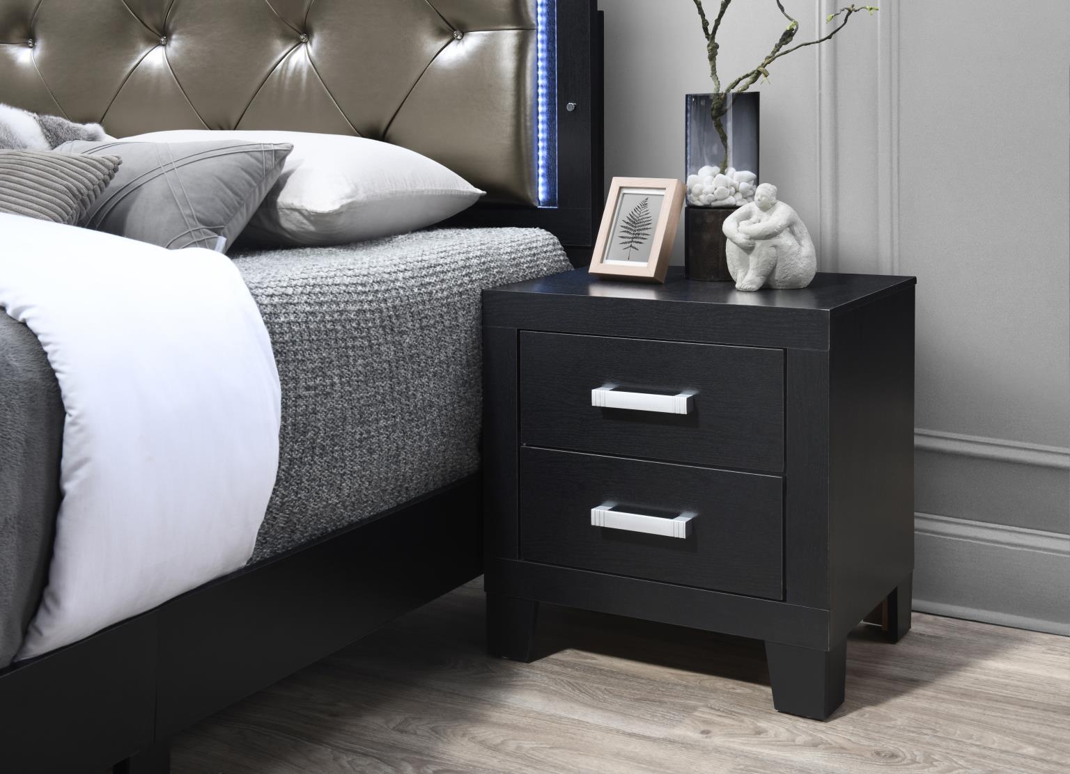 BLACK LED TWIN BED view 6