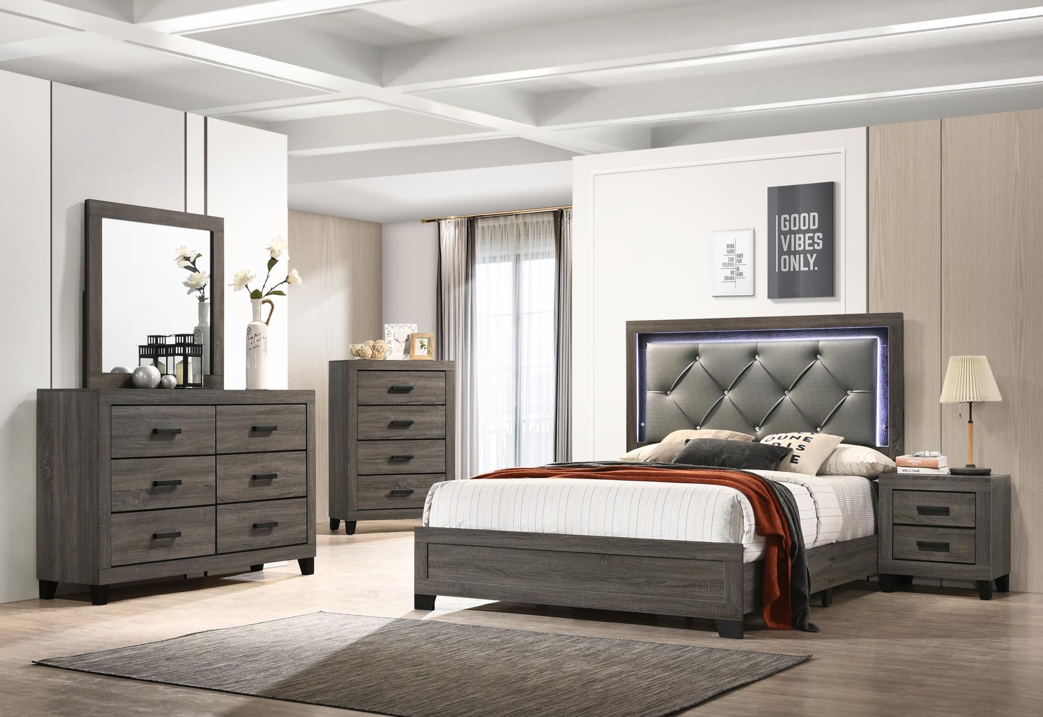 GRAY LED TWIN BED view 3