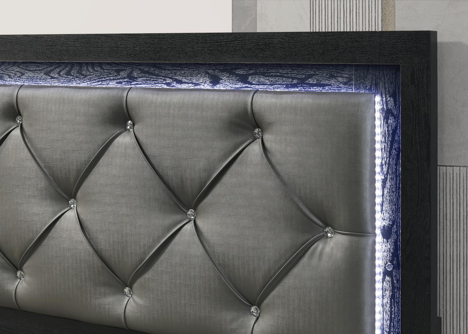 BLACK LED TWIN BED view 3