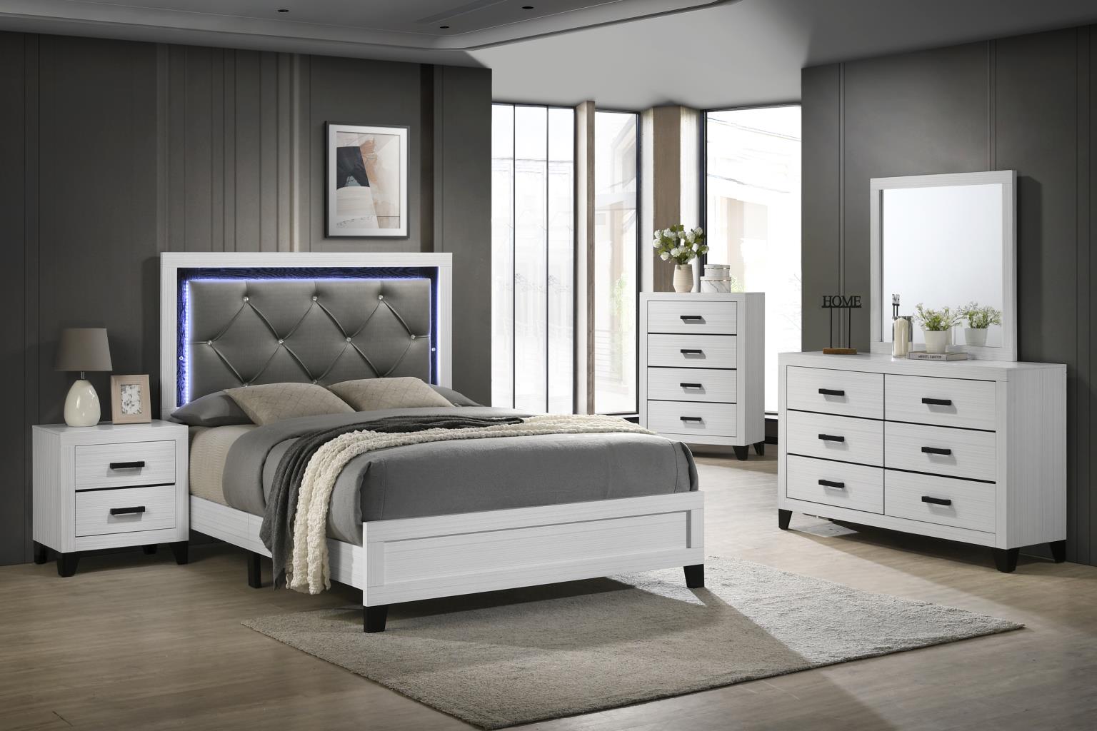 FULL BED-DRESSER-MIRROR view 2