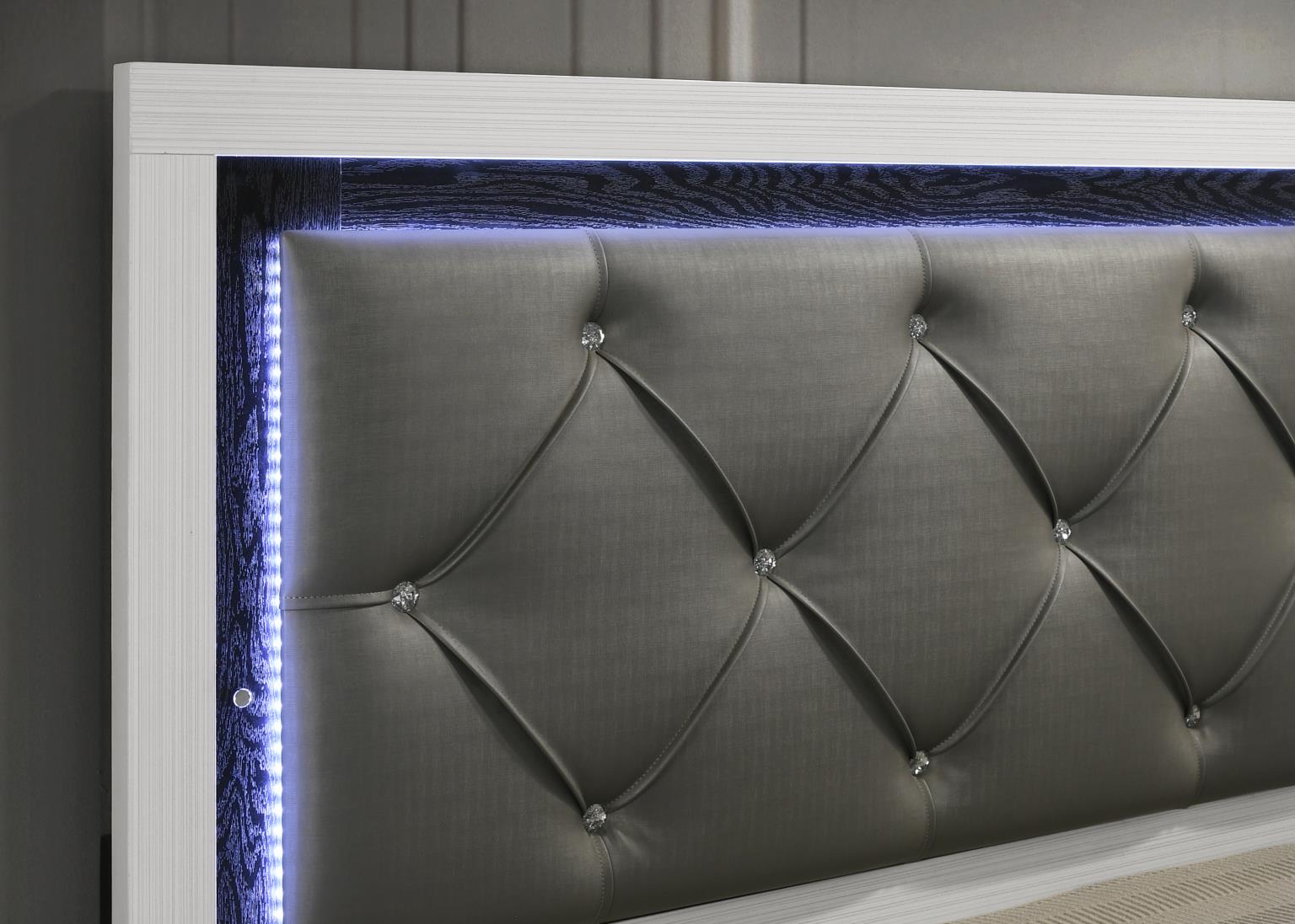WHITE LED QUEEN BED view 3