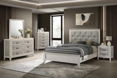 KING BED FRAME - DRESSER - MIRROR - CHEST - NIGHTSTAND