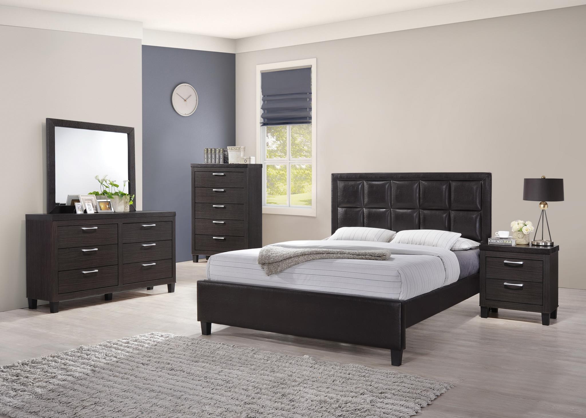 FULL BED FRAME - DRESSER - MIRROR - CHEST - NIGHTSTAND view 2