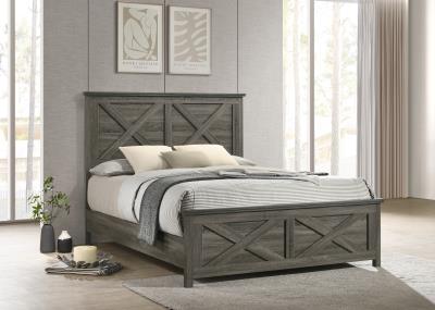 RUSTIC GRAY QUEEN BED