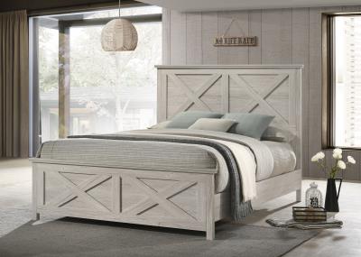 WHITE WASH KING BED