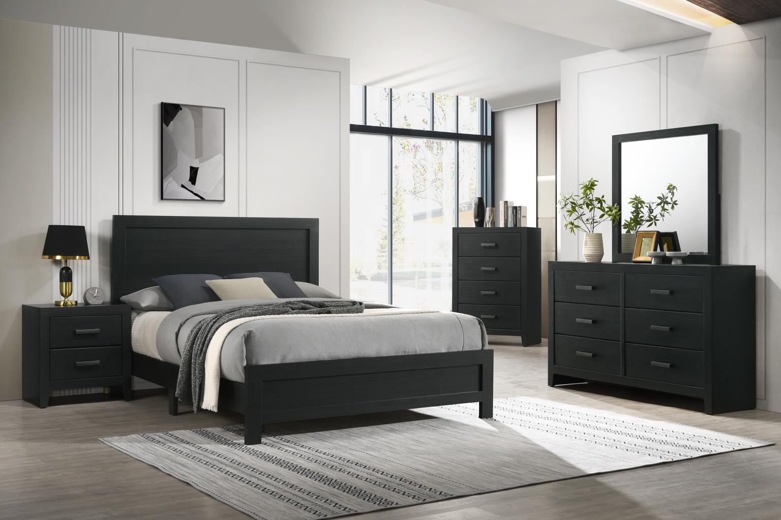 QUEEN BED FRAME - DRESSER - MIRROR - CHEST - NIGHTSTAND view 2