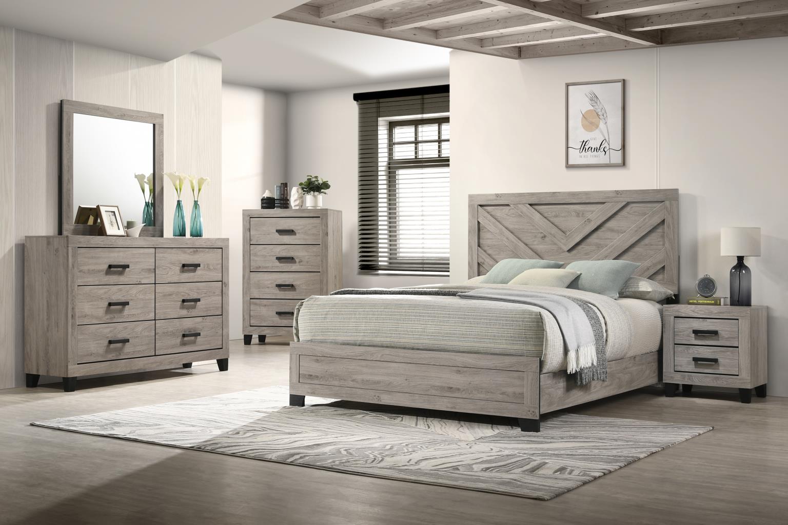 KING BED-DRESSER-MIRROR view 2