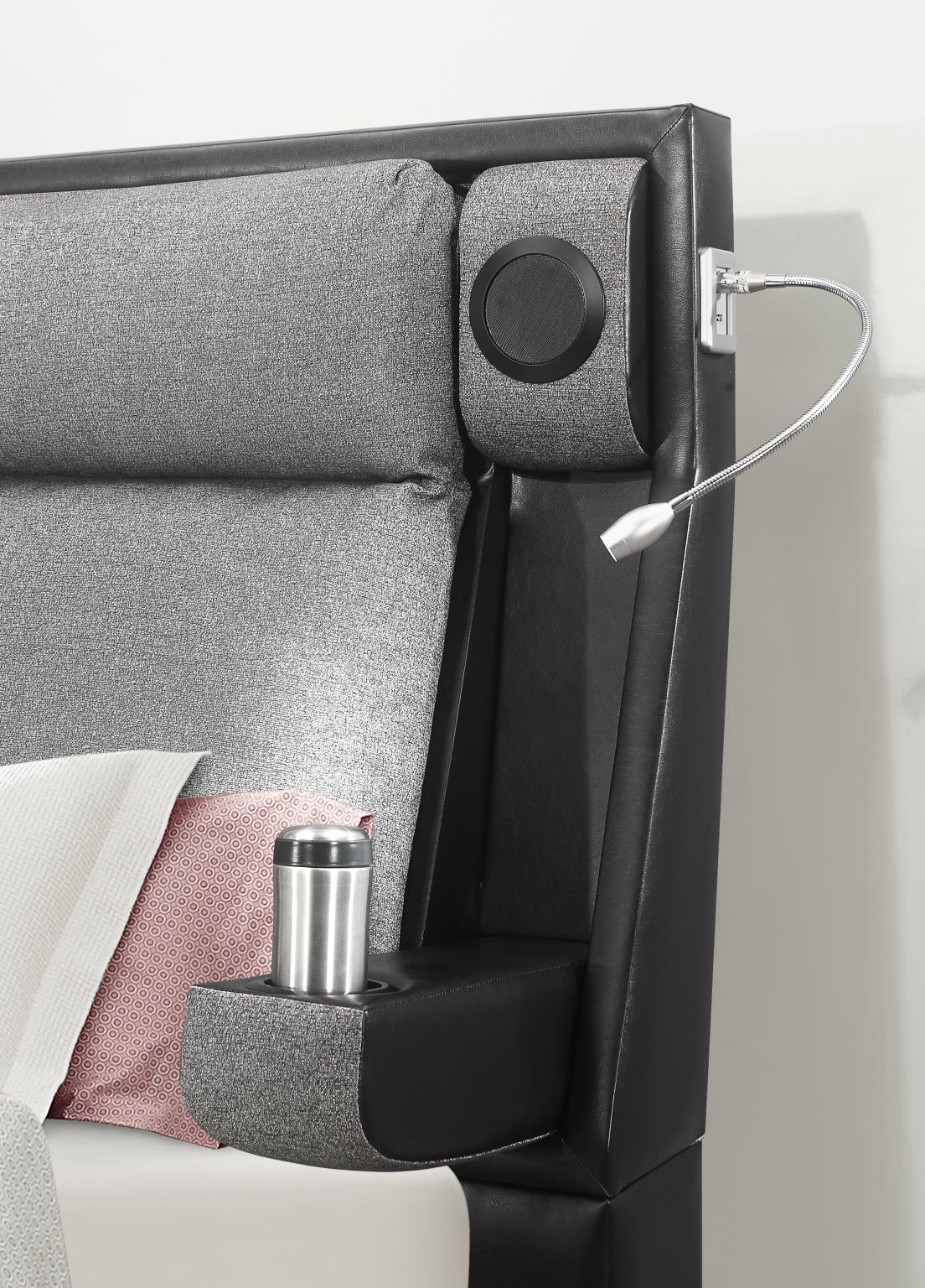 BLACK BLUETOOTH QUEEN BED view 4