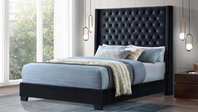 BLACK VELVET KING BED — Decor
