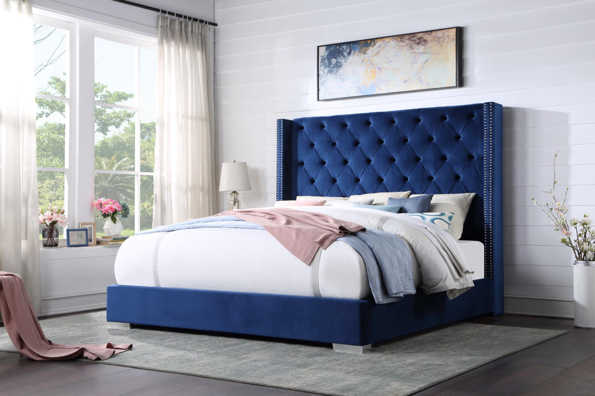 BLUE VELVET QUEEN BED view 2