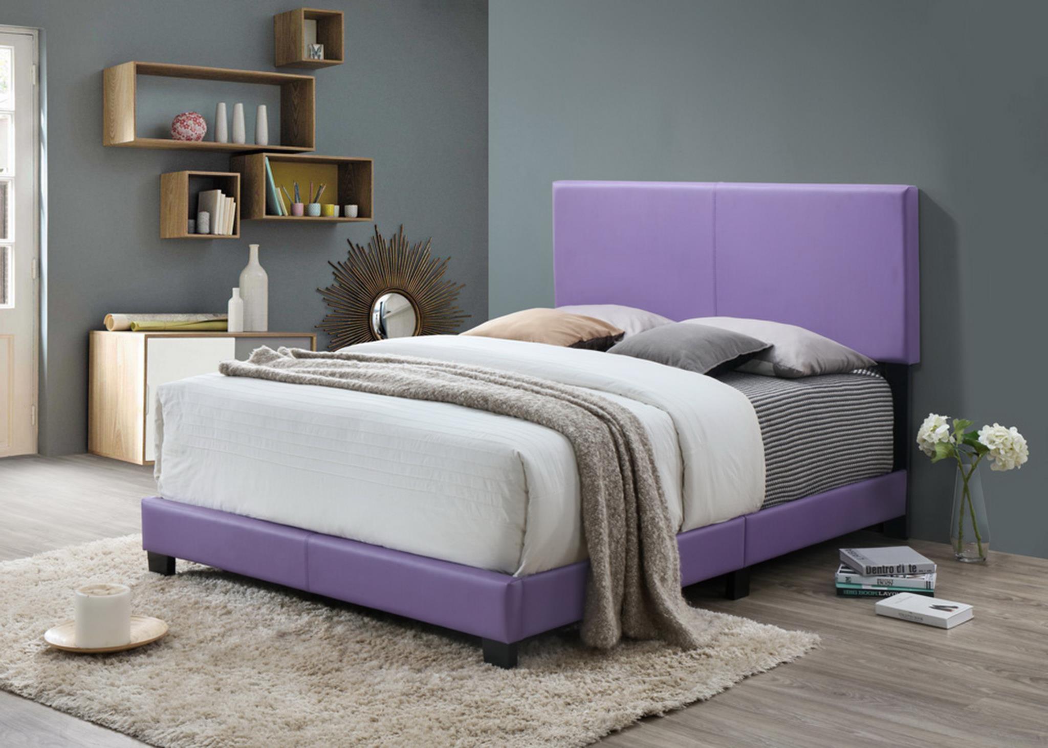 PURPLE PU TWIN BED view 2