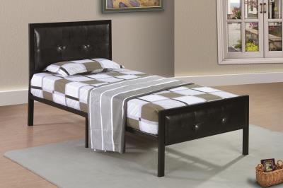 TWIN PADDED METAL BLACK PU