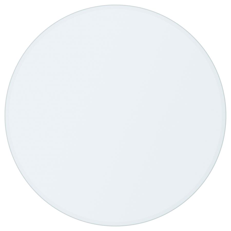 25-inch 8mm Round Clear Tempered Glass Top view 2