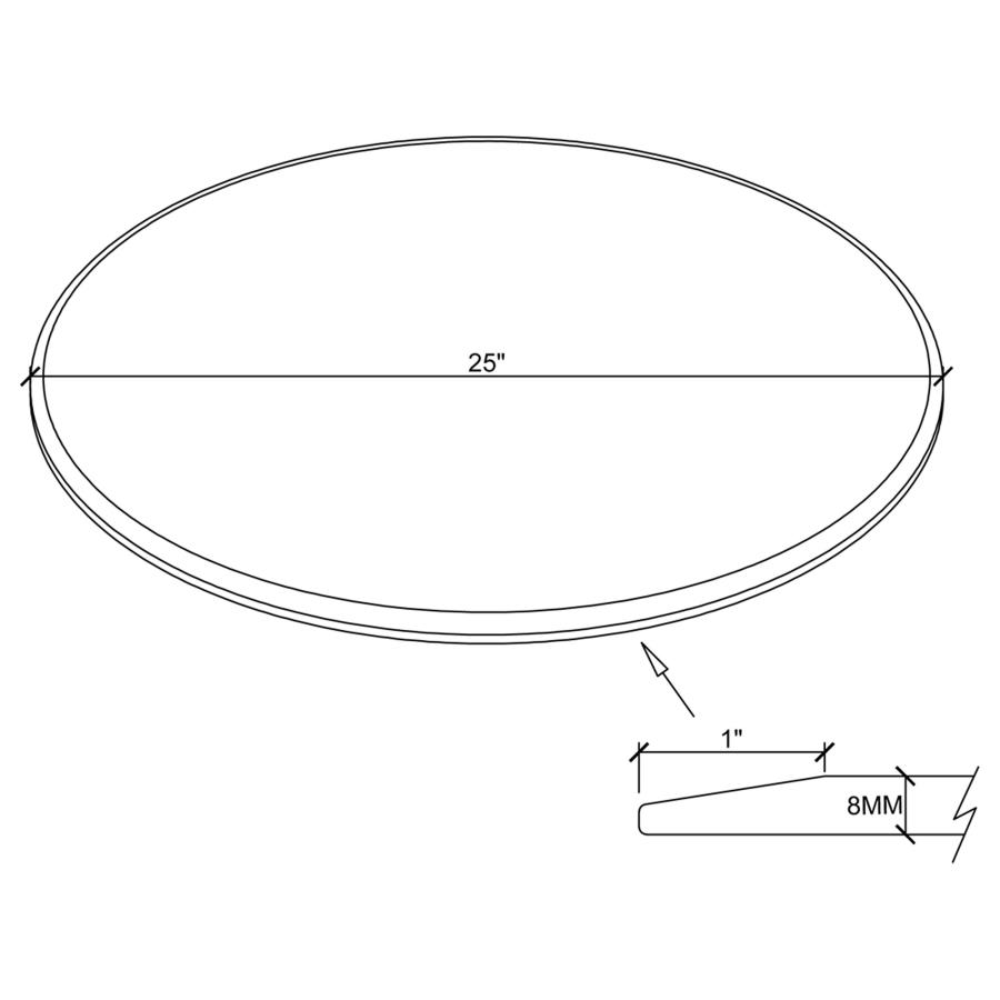 25-inch 8mm Round Clear Tempered Glass Top view 4