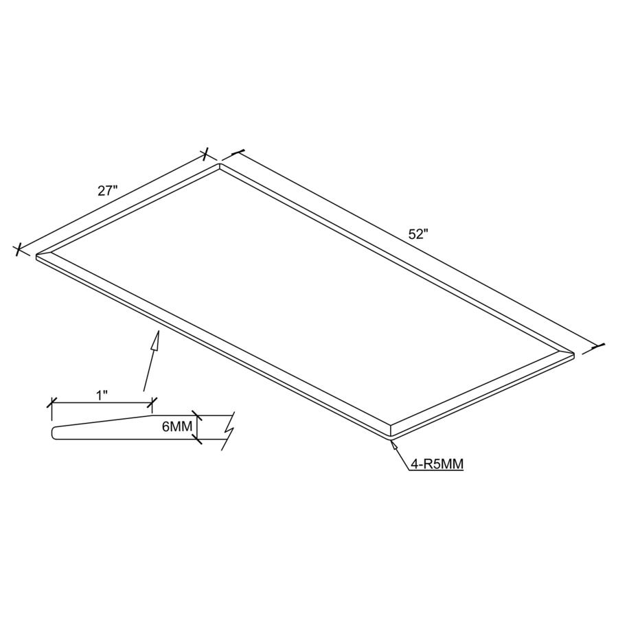 Glass Tops 52x27-inch 6mm Rectangular Clear Tempered Glass Top view 4