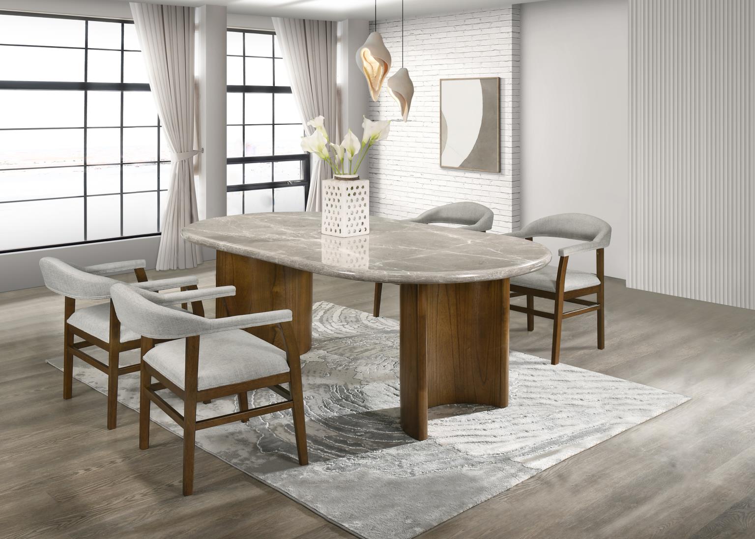 DINING TABLE & 4 SIDE CHAIRS view 2