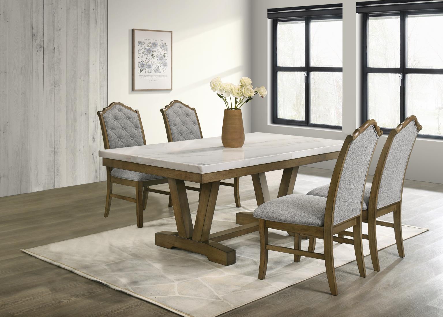 DINING TABLE & 4 SIDE CHAIRS view 2