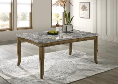 DARK DRAY BRUSH RECTANGULAR DINING TABLE..TOP COLOR: GRAYSTONE MARBLE..