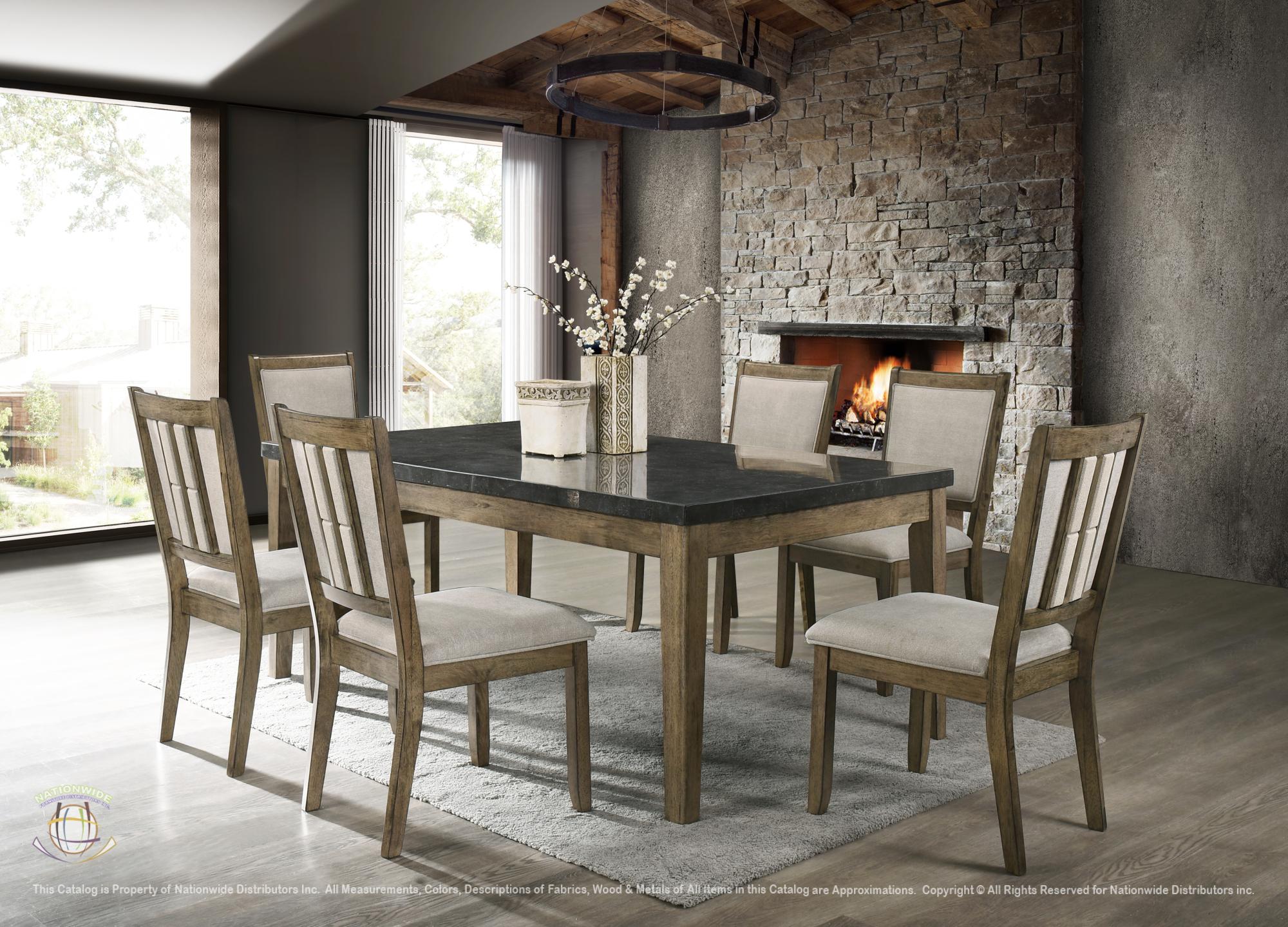 Marblr Dining Table and 6 x Side Chair