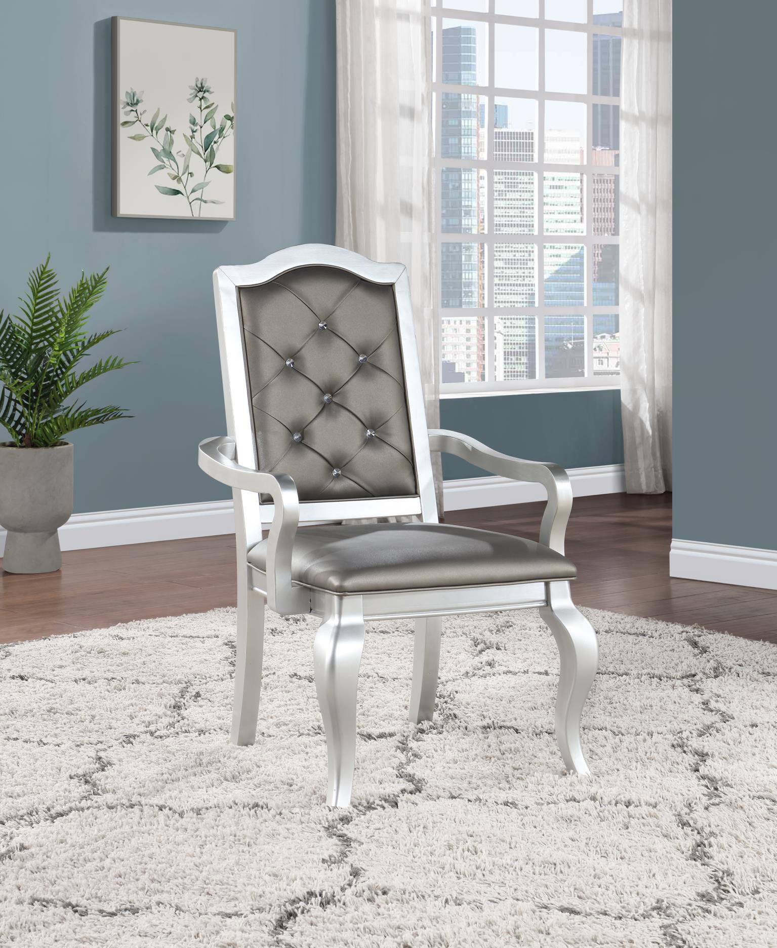 SILVER SHIMMER DINING ARM CHAIR view 2
