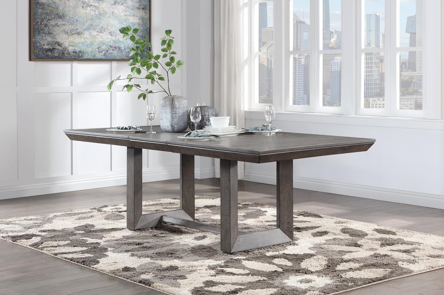 GRAY DINING TABLE view 2