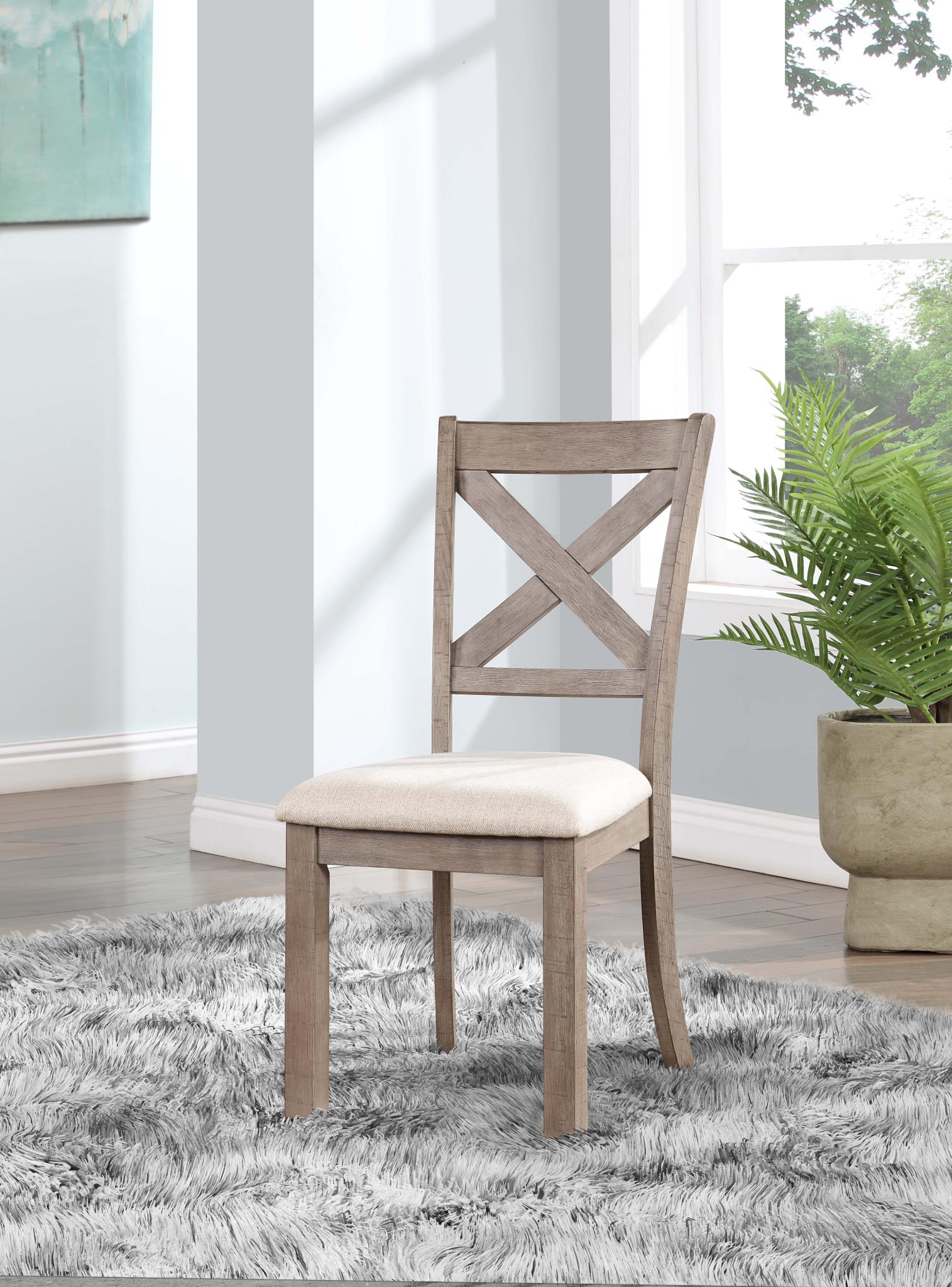 GRAY DINING SIDE CHAIR view 2