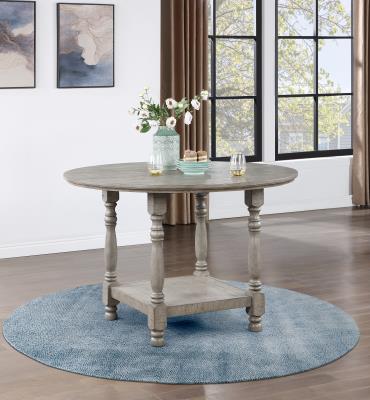 GRAY ROUND COUNTER HEIGHT TABLE