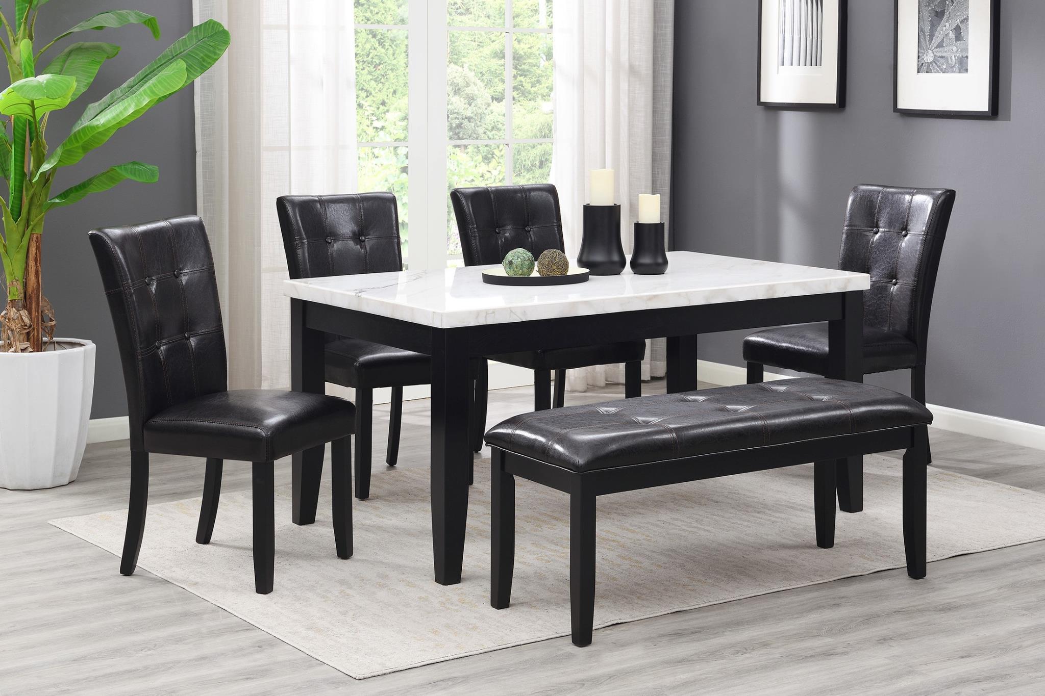 DINING TABLE & 4 CHAIRS & BENCH view 2