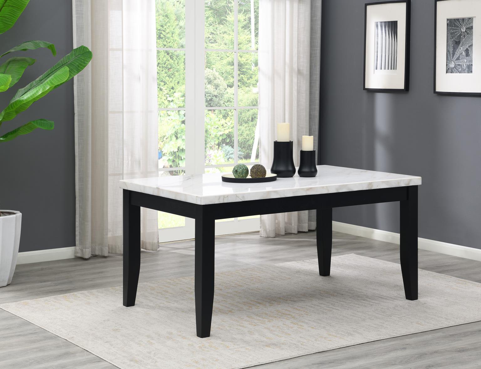 WHITE MARBLE DINING TABLE view 2