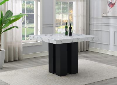 WHITE FAUX MARBLE COUNTER TABLE