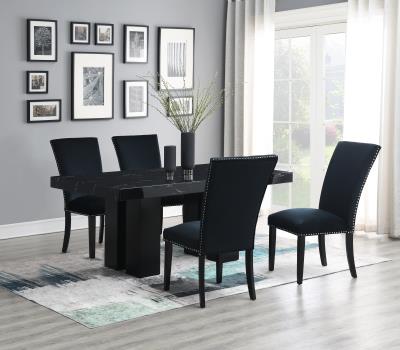 DINING TABLE & 4 BLACK CHAIRS