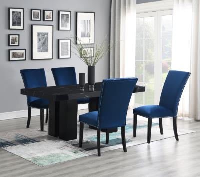 DINING TABLE & 4 BLUE CHAIRS