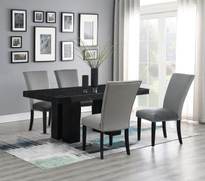 DINING TABLE & 4 GRAY CHAIRS
