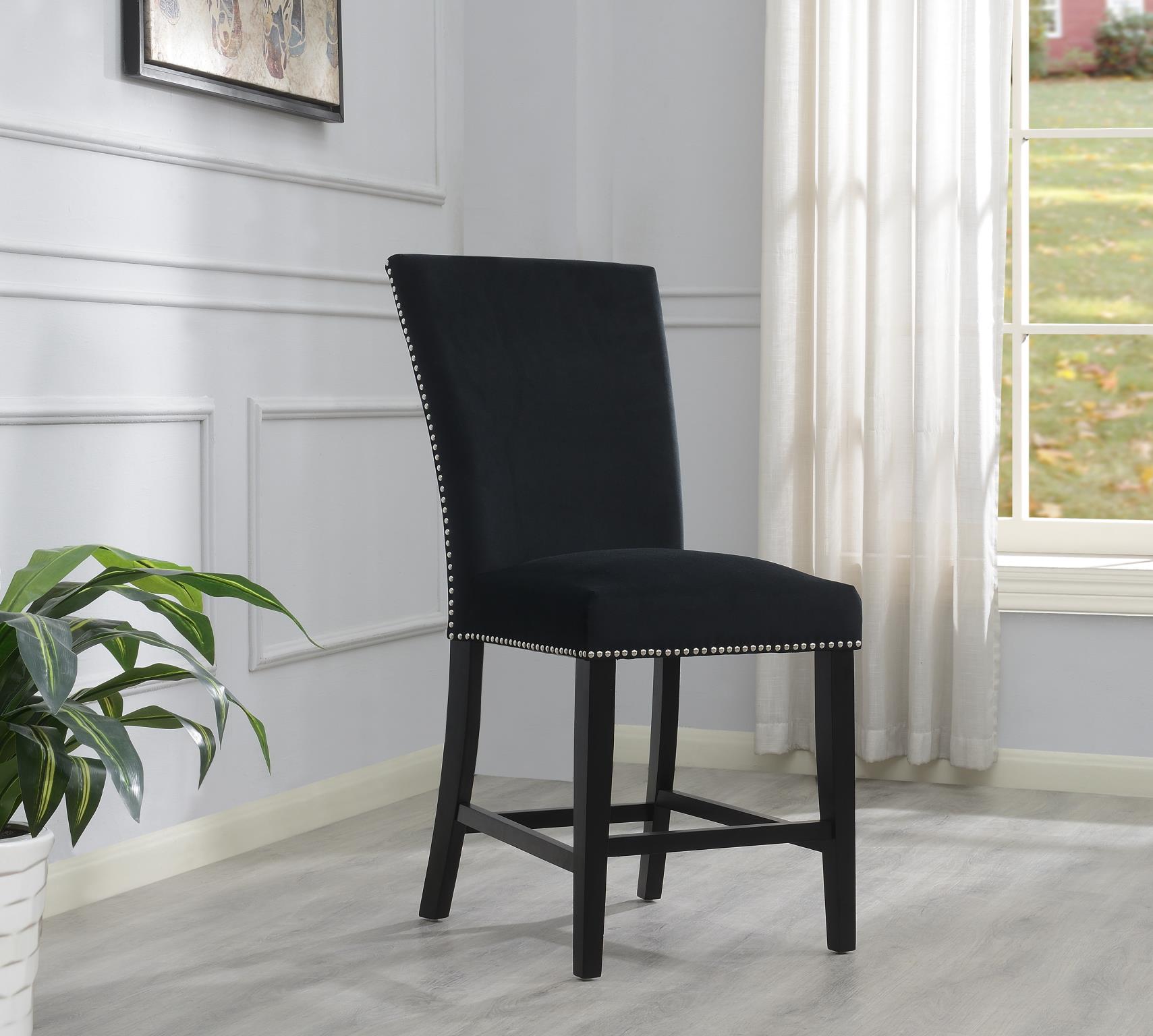 BLACK VELVET COUNTER CHAIR (PRICE PER CHAIR/MOQ 2) view 2