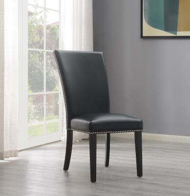 BLACK PU DINING CHAIR (PRICE PER CHAIR/MOQ 2)