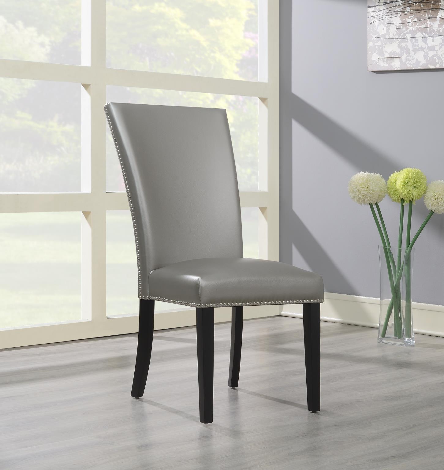 SILVER PU DINING CHAIR (PRICE PER CHAIR/MOQ 2) view 2
