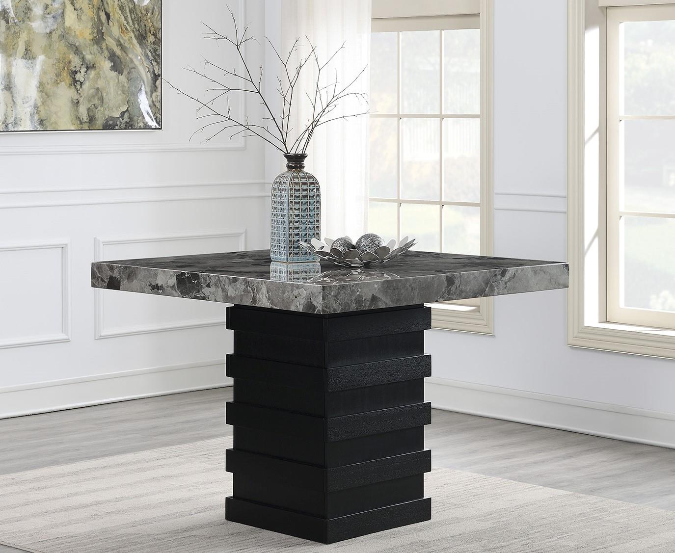 GRAY FAUX MARBLE COUNTER TABLE view 2