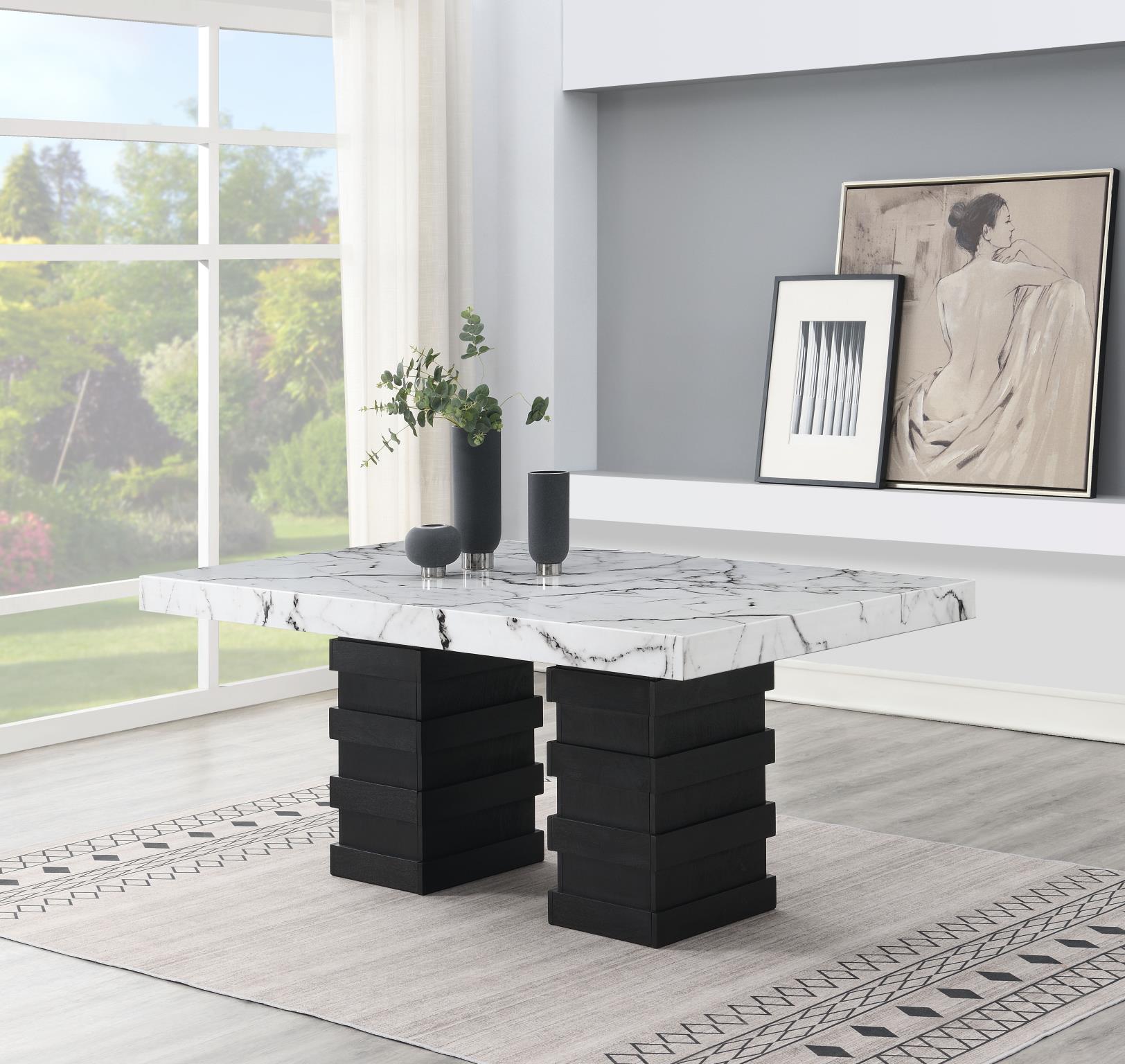 WHITE DINING TABLE view 2