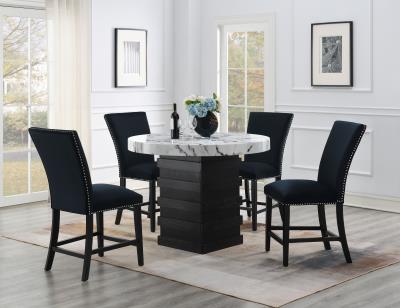 COUNTER TABLE & 4 BLACK CHAIRS