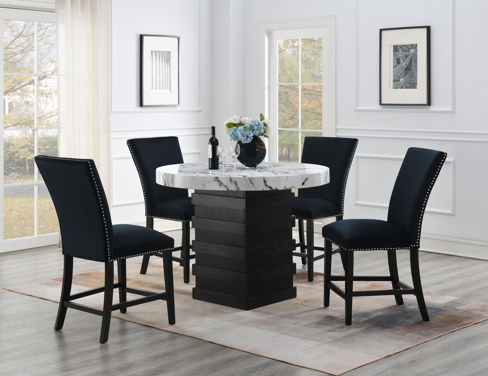 COUNTER TABLE & 4 BLACK CHAIRS view 2