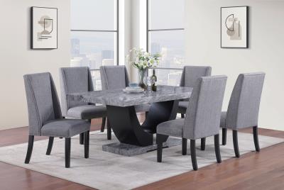DINING TABLE & 6 SIDE CHAIRS