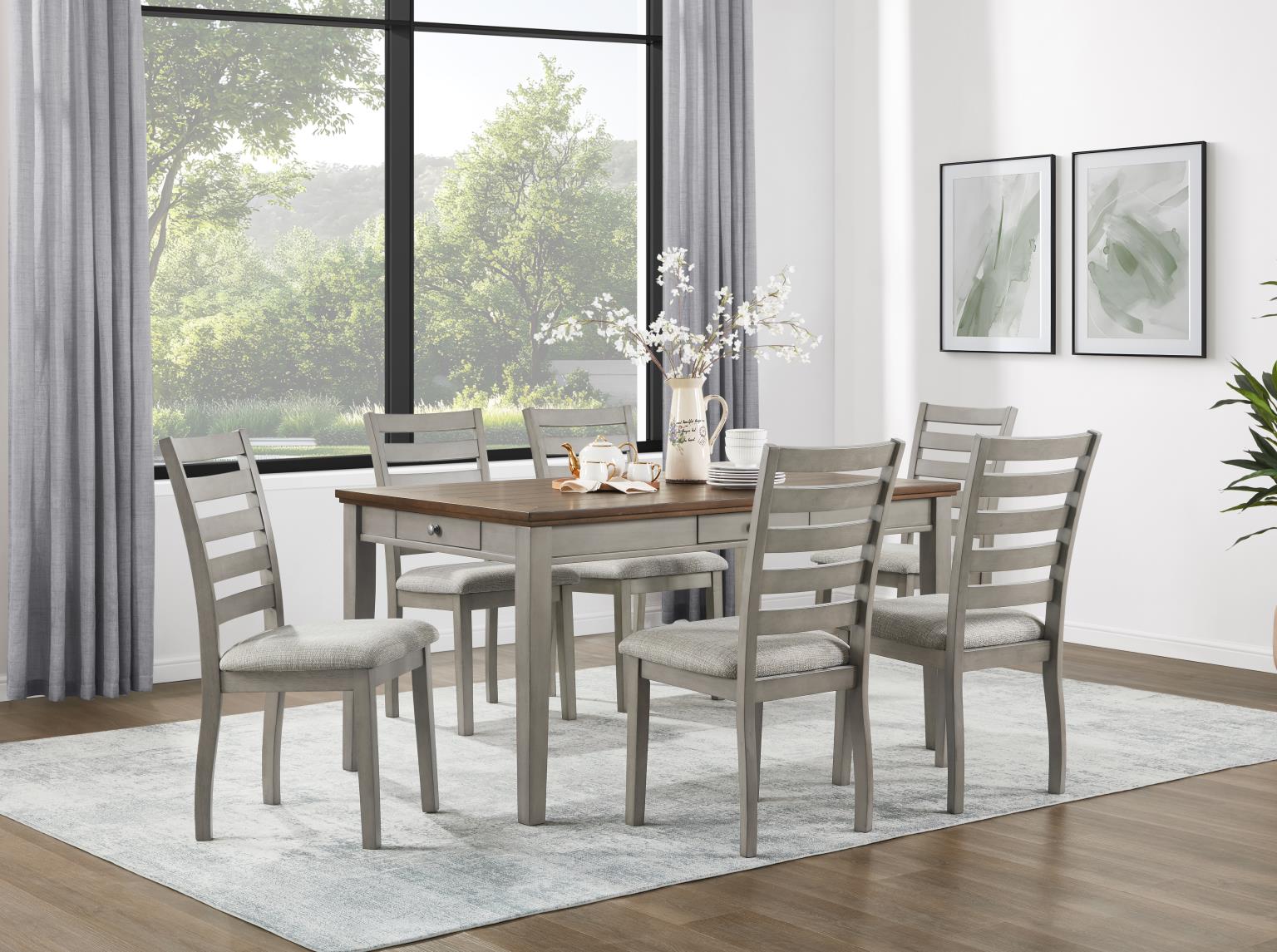Dining Table & 6 Side Chairs view 2