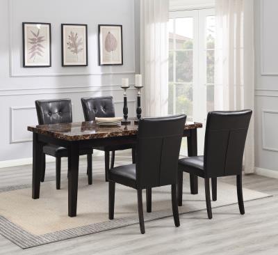 DINING TABLE & 4 SIDE CHAIRS — Decor