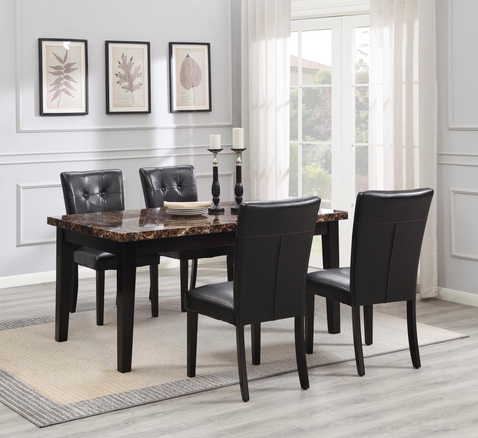 DINING TABLE & 4 SIDE CHAIRS view 2