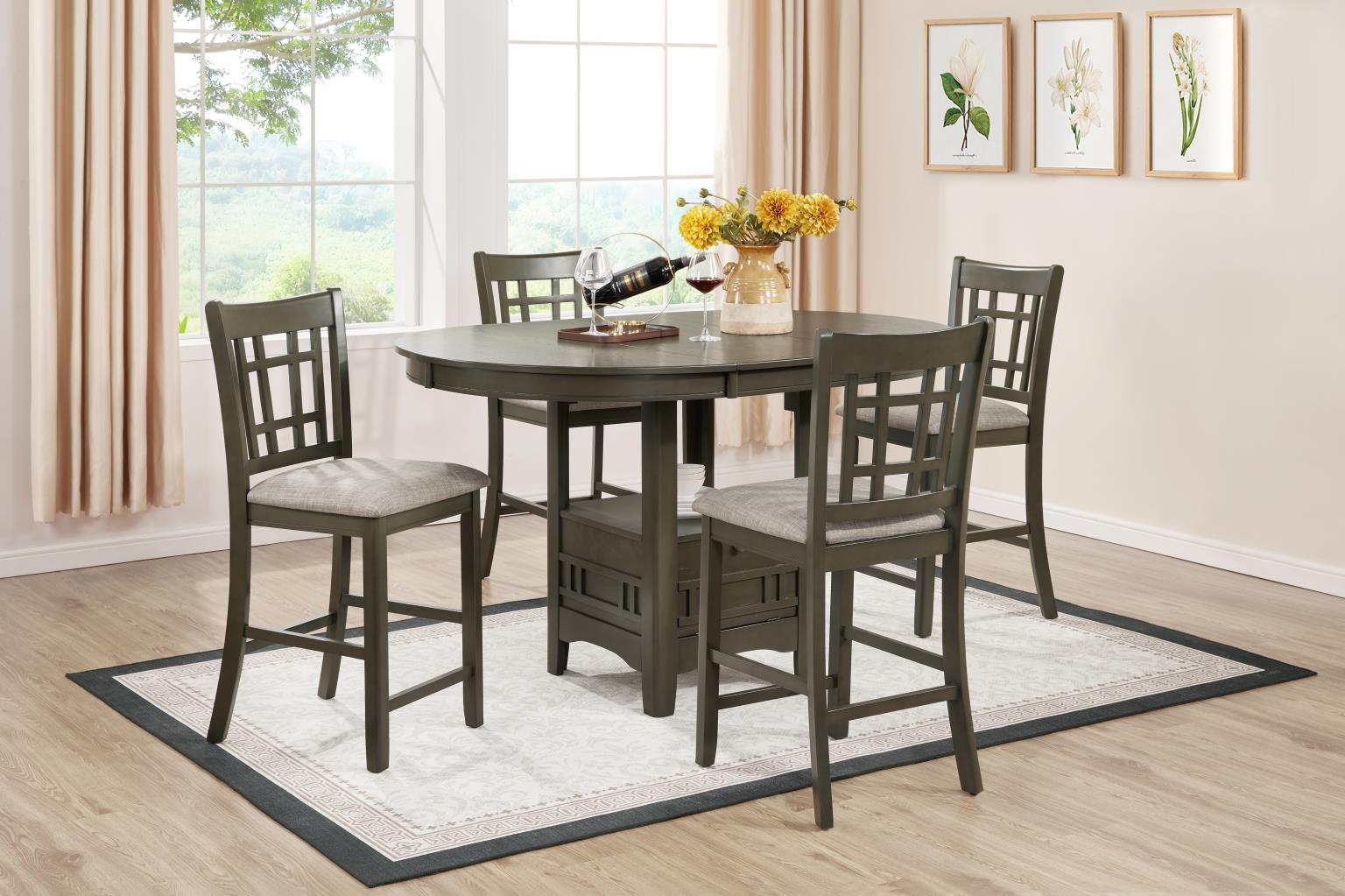 DINING TABLE & 4 SIDE CHAIRS view 2