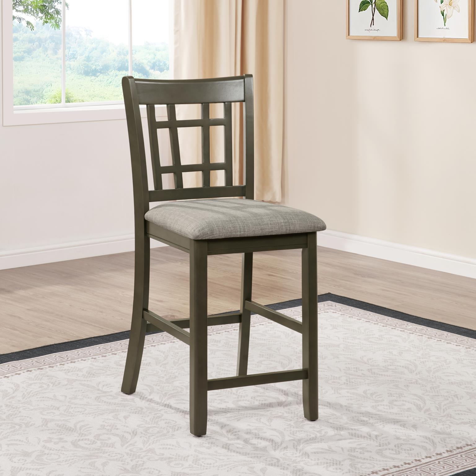 GRAY COUNTER HEIGHT CHAIRS (2/BOX) PRICED AS EACH view 2